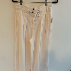 Cream Drawstring Pants